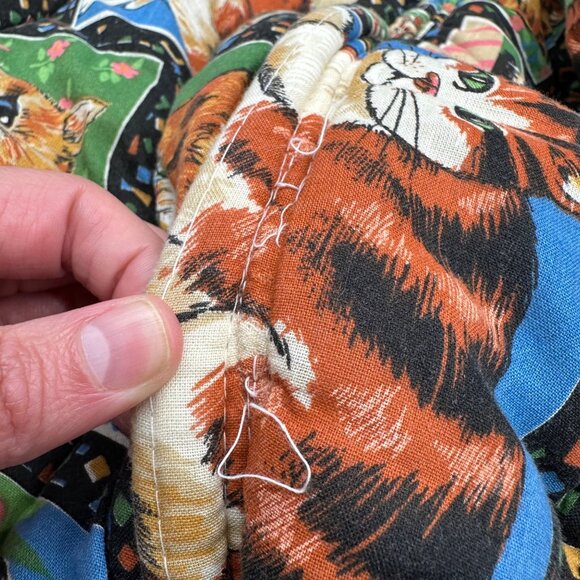 Vintage Kitty Cat Sleeping Bag Convertible Stadium Blanket Barclay Bundle Up 70s - Picture 8 of 9
